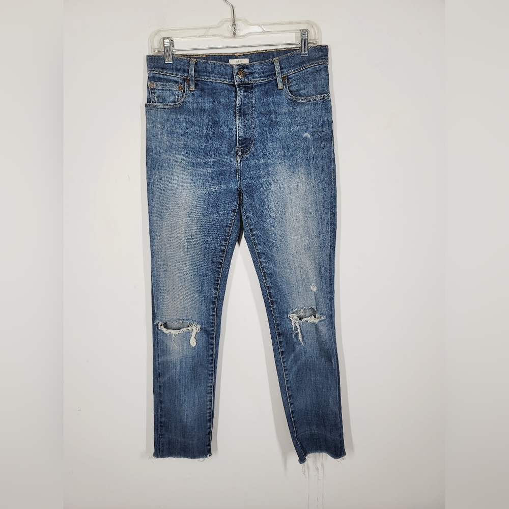 Able Women's Blue Distressed Skinny Jeans, Size 28